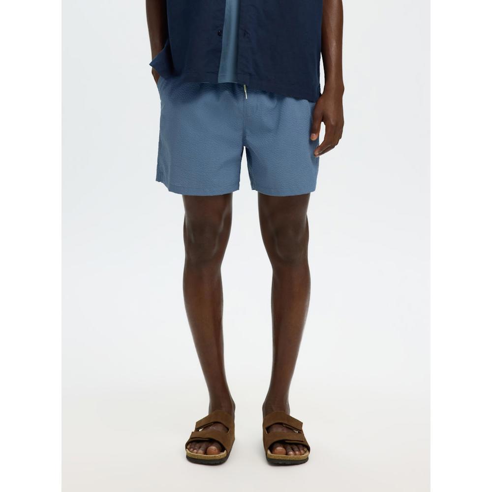 Selected Cooper Seersucker Swim Shorts